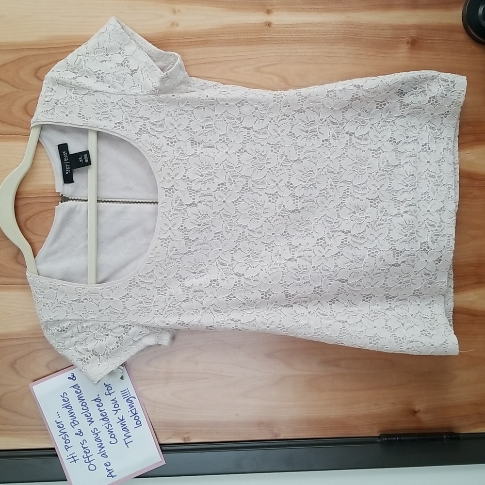 WHBM Women's Pretty Lace Top